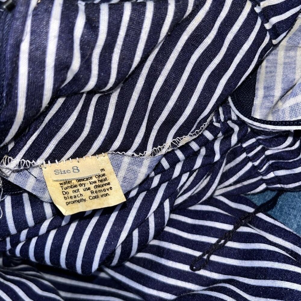 Vintage dress | dress with red white and blue stripes a - Picture 6 of 10
